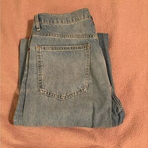 Full length mid-rise TRF wide leg baggy jeans